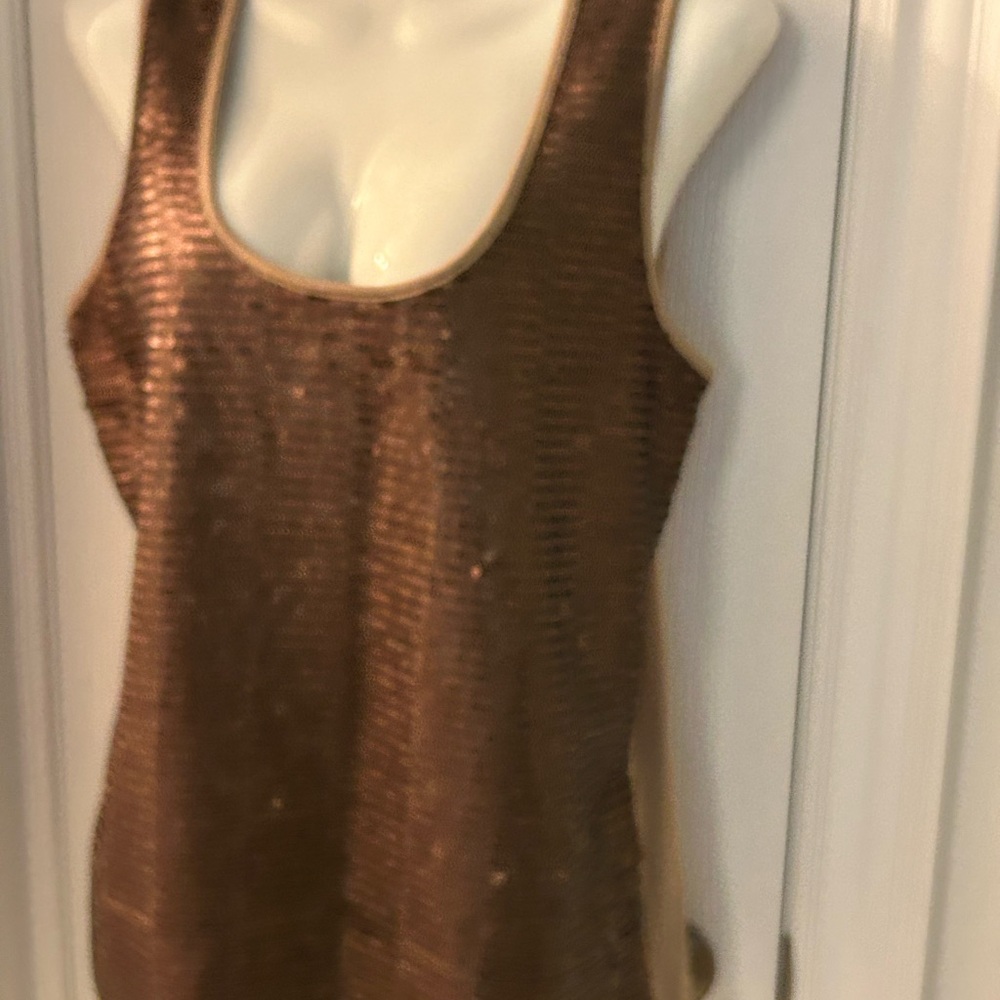 Jones New York Bronze Sequin Tank Top